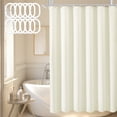 thumbnail image 1 of ZYNERY Cortina de baño tejida waffle , con 12 ganchos de acero inoxidable, cortina de baño de tela pesada, impermeable, duradera, lavable a máquina, adecuada para la mayoría de baños estándar (beige), 1 of 7