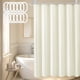 thumbnail image 1 of ZYNERY Cortina de baño tejida waffle , con 12 ganchos de acero inoxidable, cortina de baño de tela pesada, impermeable, duradera, lavable a máquina, adecuada para la mayoría de baños estándar (beige), 1 of 7