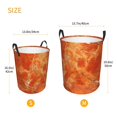 thumbnail image 3 of Circular Hamper Single Layer Laundry Basket Storage Basket Waterproof Single Layer Fabric With Handle Pe Support Strip Orangered Marble_1 Small, 3 of 8