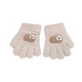 thumbnail image 4 of Krdevn Kids Five Finger Fuzzy Gloves Cute Bunny Applique Decor Soft Plush Thermal Warm Stretch Handwear for Boys Girls Cold Weather Daily Outdoor Winter Activities, 4 of 5