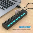 thumbnail image 7 of YUEVE Super Air Jacks Port USB Hub Splitter 7 Port USB 2.0 Hub For Laptop USB Port Expander With On/Off Individual Compatible For All USB Device, 7 of 7