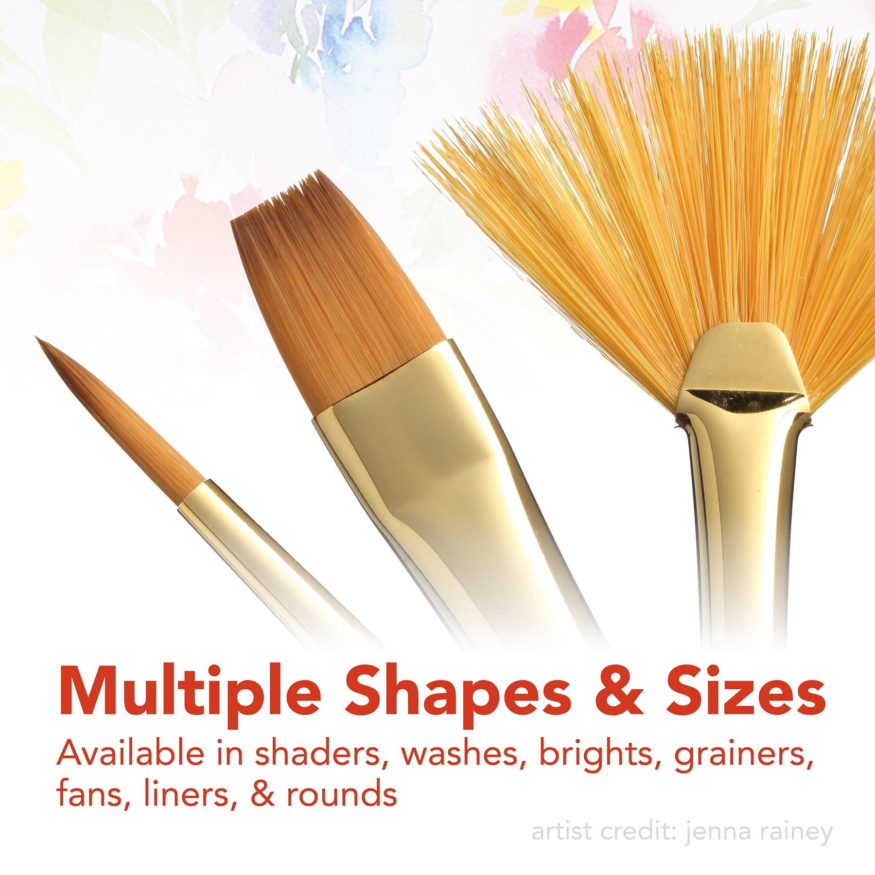 Princeton Heritage Round Brush, Synthetic Bristles, Short Handle Watercolor Paintbrush, Scarlet, Size 6, Pack of 2
