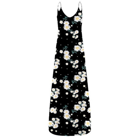 

Dresses for Women 2022 Summer Dress Women s Casual Flower Dress Sexy Stripe Sleeveless Long Dress Plus Size Dress on Clearance Summer Dresses for Women 2022 Summer Dresses for Women Black L