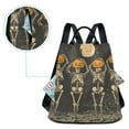 thumbnail image 5 of FORMRS Women's Travel Backpack Purse Anti-Theft Hidden Pockets Casual Shoulder Bag, Beige Halloween Skeleton, 5 of 7