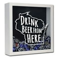 thumbnail image 4 of Torched Wisconsin Drink Beer Shadow Box Wall Mount Decor 13"x13"x3" Gray, 4 of 8