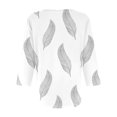 thumbnail image 4 of Summer Tops for Women Women's Stand Collar 3/4 Sleeve Printed Top T-shirt, 4 of 6