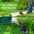 thumbnail image 2 of Cordless Electric Lawn Trimmer Weed Wacker - 21V Grass Trimmer Lawn Edger with 2.0Ah Li-Ion Battery Powered and 3 Types Cutting Blade, Tool for Lawn Care and Garden Yard Work, 2 of 8