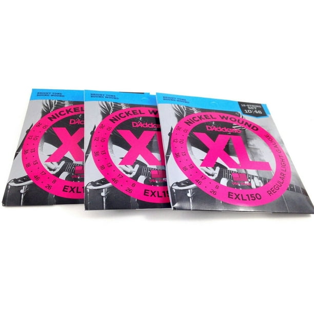 D'Addario Guitar Strings Electric 12 string 3 Pack EXL150 Light