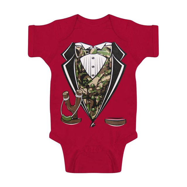 Body de Smoking Camouflage pour Tout-Petits - Rouge - 12 Mois