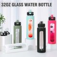 thumbnail image 6 of MUKOKO Water Bottle, 32oz Glass Drinking Bottle with Straw, Motivational Water Bottle with Leak Proof Locking Lid , Travel Sports Water Jug with Water Marker, Black, 6 of 7