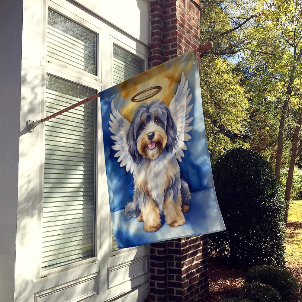 Caroline's Treasures DAC7089CHF Tibetan Terrier My Angel House Flag Large Porch Sleeve Pole Decorative Outside Yard Banner Artwork Wall Hanging, Polyester, House Size, Multicolor