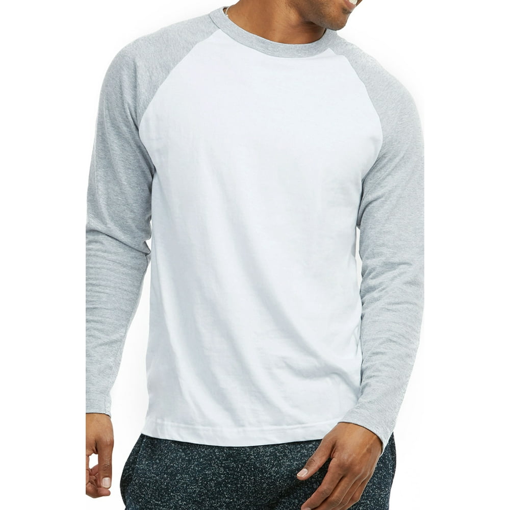 Blended Men's Long Sleeve Baseball TShirt Jersey Raglan TwoTone