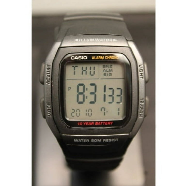 DIGITAL WATCH DUAL TIME ALARM 50M W96H-1BV - Walmart.com