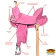 thumbnail image 4 of Hilason Western Horse Flex Tree Barrel Trail In Suede Leather Saddle Pink, 4 of 8