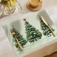 thumbnail image 1 of Fridja Christmas Decorations Outdoor Christmas Decorative Placemats Heat-resistive Washable Table Placemats Linen Placemats Party Holiday Decorations Suitable for Kitchen Dining Holiday Parties, 1 of 5