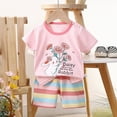 thumbnail image 4 of mgoYE Toddler Boy Clothes Girls 2 Piece Short Set Baby Girl Summer Clothes Ruffle Sleeve T-Shirt and Shorts Toddler Girl Outfit Set|Pink 4-5 Years, 4 of 4