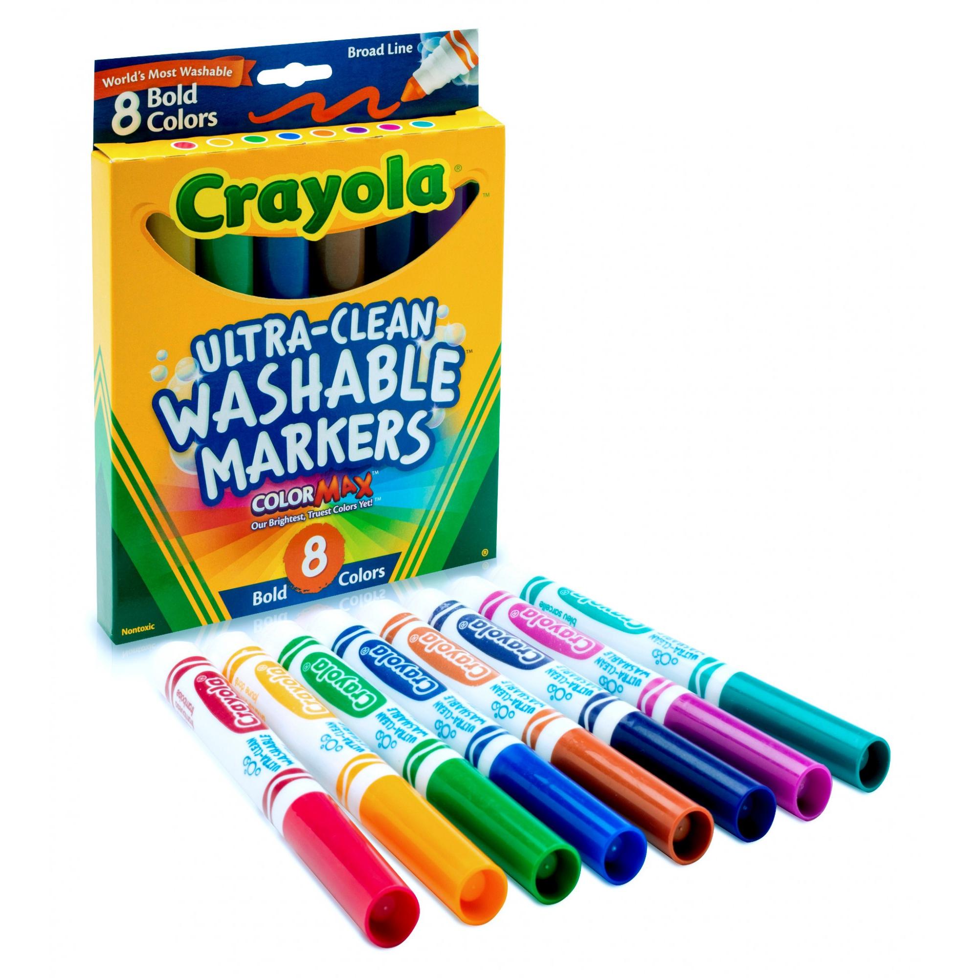 Crayola Washable Marker Set, 8-Colors, Broad, Bold - image 4 of 8