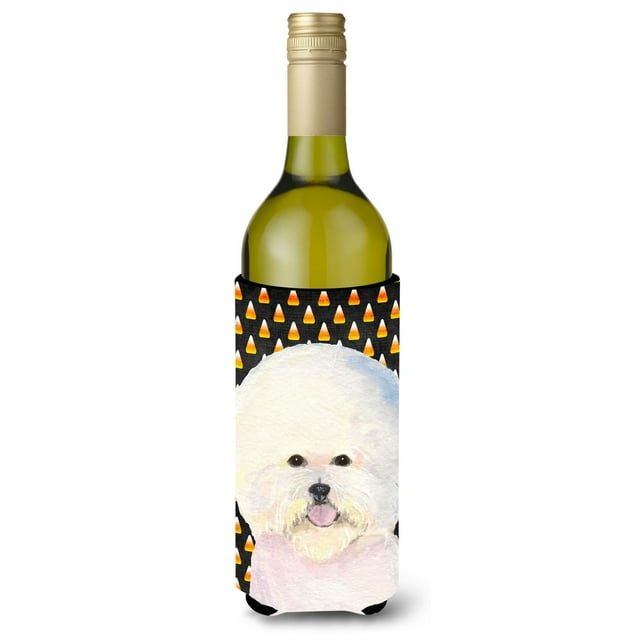 Bichon Frise Halloween Retrato Botella De Vino Aislador De Bebidas Aislador De Bebidas Hugger Ss4319Literk