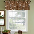 thumbnail image 3 of Coffee Theme Curtain Valances for Windows, Kitchen Valance Window Treatments Panel 2 Pack, Funny Brown Vintage Beans Latte Tea Cup Rod Pocket Short Curtains for Bathroom Bedroom 42 x 12 Inch, 3 of 8