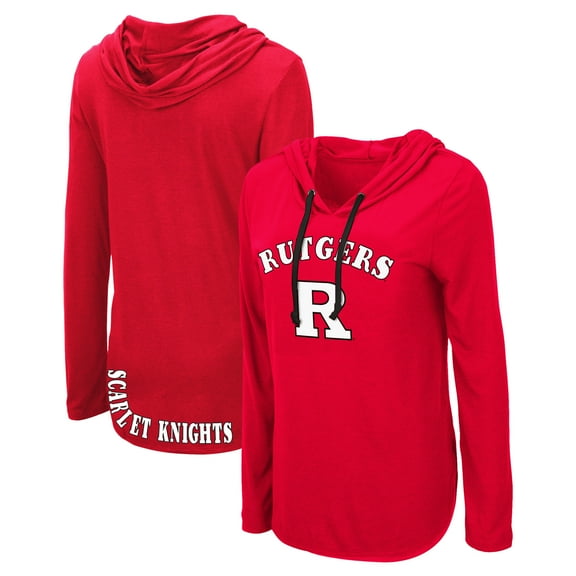 Women's Colosseum Scarlet Rutgers Scarlet Knights My Lover Lightweight Hooded Long Sleeve T-Shirt