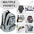 thumbnail image 3 of Yuyamidu Blue Bow Camo 17 Inch School Backpack Set, 4Pcs with Lunch Bag Pencil Case Water Bottle Sleeve, Lightweight Bookbag for Teens Girls Boys Travel Daypack, 3 of 7