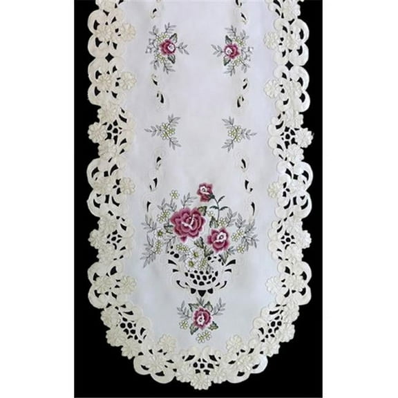 H0971-RS English Rose Round Doily, 24 in.