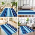 thumbnail image 4 of Large Area Rugs 8'x10', Mexican Style Carpet Runner Indoor Outdoor Rugs Home Decor Aesthetic, Colorful Mexico Stripes Ombre Blue Non Slip Mats Washable Accent Rug for Living Room Bedroom, 4 of 8