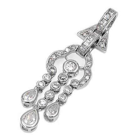 Chandelier Cubic Zirconia PendantSterling Silver