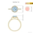 thumbnail image 4 of Angara Natural 1.12 Ct. Aquamarine with Diamond Halo Ring in 14K Yellow Gold for Women (Ring Size: 10), 4 of 9