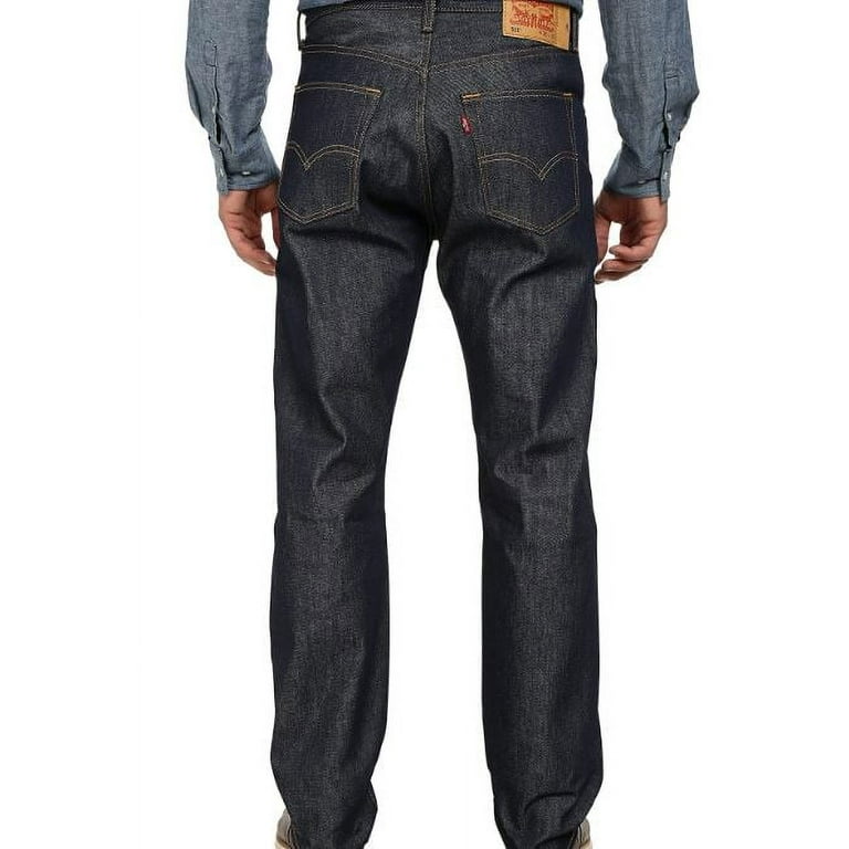 Levi s Men s 501 Original Shrink To Fit Regular Straight Leg Jeans Indigo 35W x 38L US Walmart
