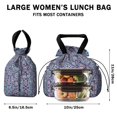 thumbnail image 5 of Boho Bohemia Flower Drawstring Lunch Bag Women - Drawstring Lunch Bag Insulated for Work Office - Stain-Resistant Large Lunchbags for Women with Multi-Pockets, 5 of 6
