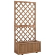 thumbnail image 3 of Outsunny Wooden Planter with Trellis, 59" Outdoor Raised Garden Bed with Drainage Holes, Planter Box for Climbing Vine Plants Flowers, Orange, 3 of 10