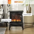 thumbnail image 6 of HOMCOM Electric Fireplace Heater, Fireplace Stove with Realistic LED Flames and Logs and Overheating Protection, 750W/1500W, Black, 6 of 9