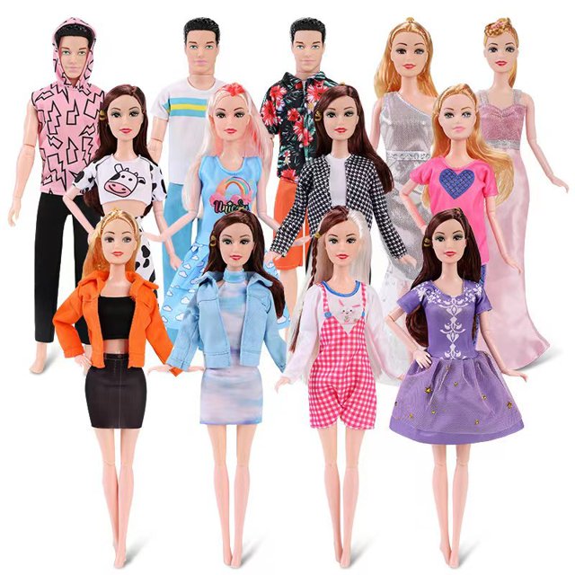 Ropa de muñeca para muñeca de niña de 11,5 pulgadas, 13 piezas, ropa informal y accesorios para muñecas con 13 vestidos de muñeca a la moda