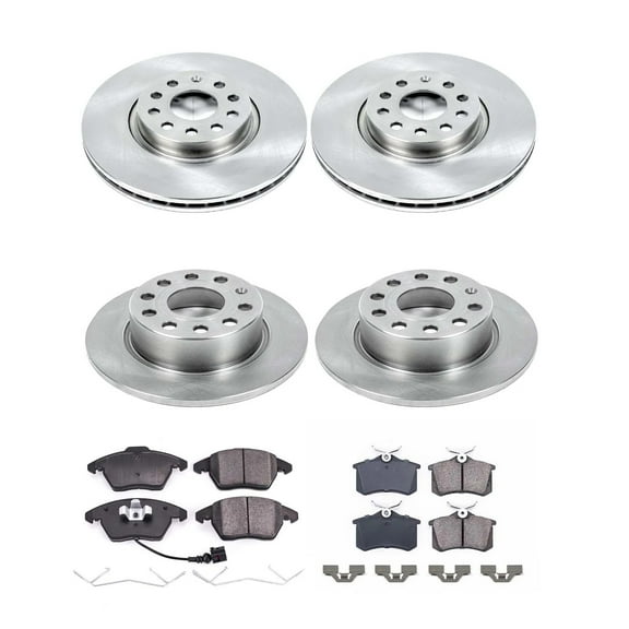 Ultimate Brakes Front and Rear Ceramic Brake Pad and Rotor Kit with Hardware WM81289