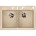 thumbnail image 1 of Blanco 441285-4 Diamond 22" X 33" Double-Basin Granite Drop-In Or Undermount 4-Hole Residential Kitchen Sink, Available in Various Colors, 1 of 2