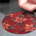 thumbnail image 4 of Christmas Poinsettia Red Flower Round Carpet Circle Rug Outdoor Patio Area Rug Washable Large Area Rugs Hallway Room Decor Fitness Mats, 4 of 8