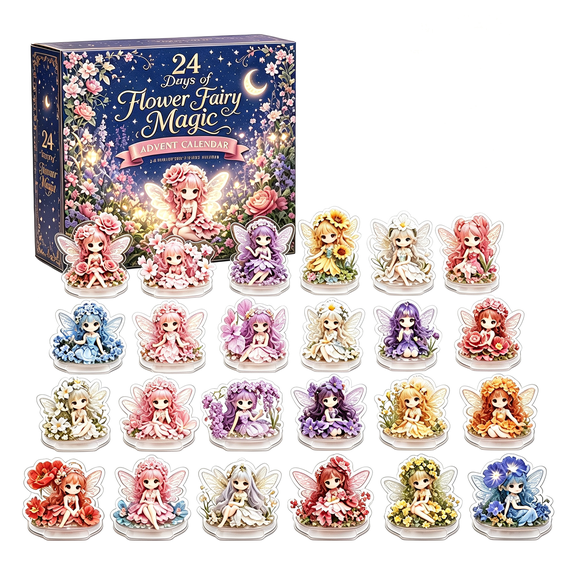 Christmas Advent Calendar 2026, Fairy Sweets Theme 24 Days Countdown with Acrylic Character Pieces, Aesthetic Display Box for Adult Teen Girls Women, Unique Holiday Decor & Collectible Gift
