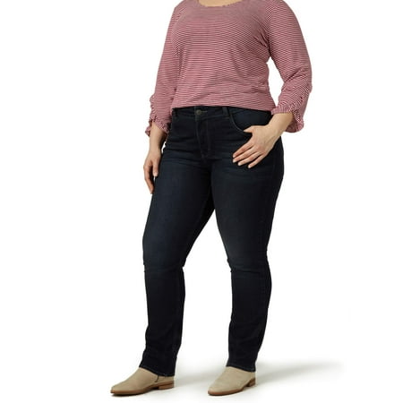 Lee Riders - Lee Riders Women's Slender Stretch Straight Jean - -  lee riders womens midrise straight jean