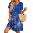 thumbnail image 2 of Fantaslook Boho Summer Dresses for Women Casual Short Sleeve T Shirt Dress with Pockets Beach Vacation Clothes, 2 of 9