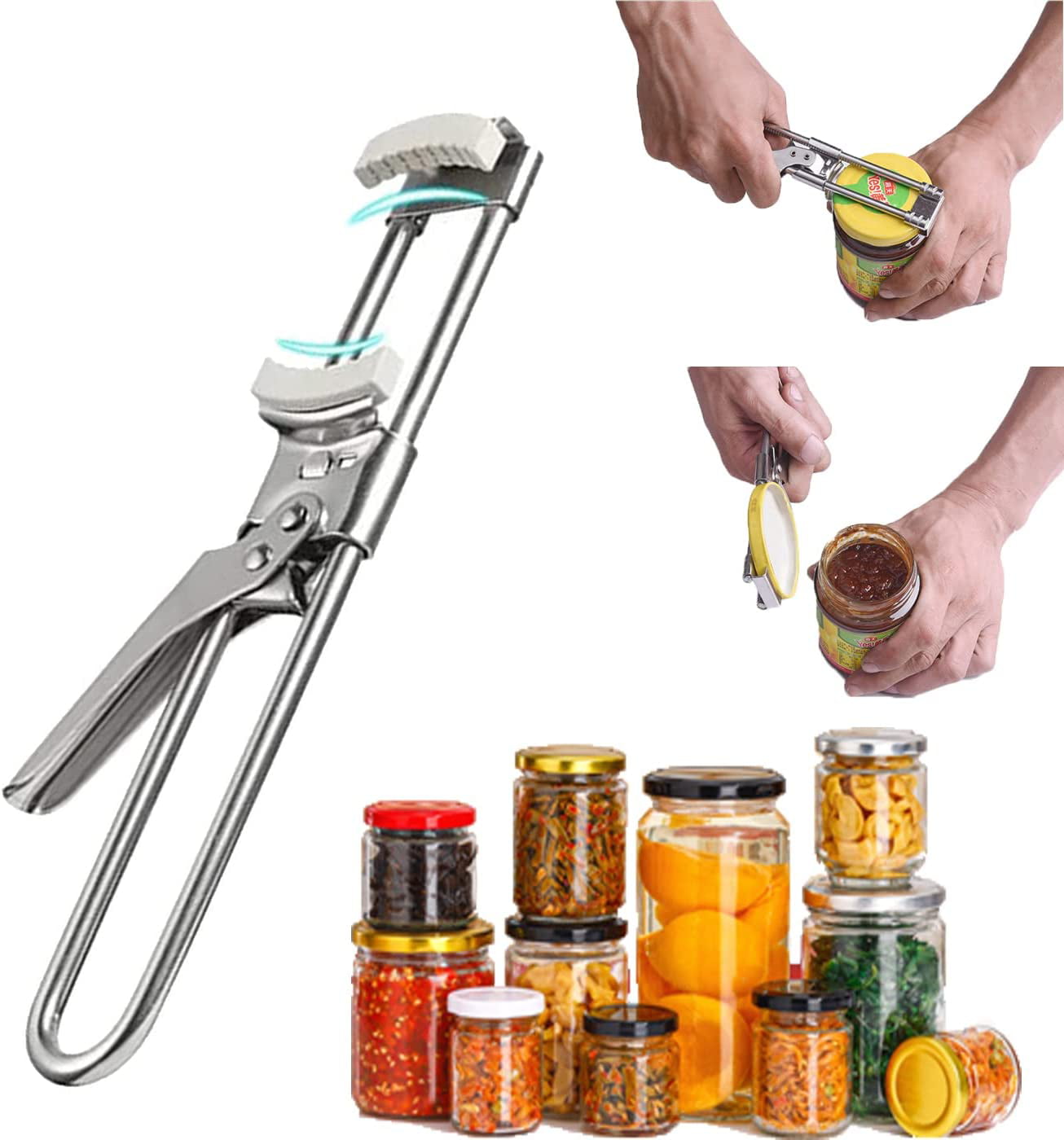 1pc Multipurpose Anti-slip Stainless Steel Easy Open Jar Opener, Kitchen  Tool For Bottle Cap, Can, Lid, Container