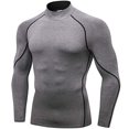 thumbnail image 2 of Men's Compression Shirts Long Sleeve Athletic Workout Tops Gym Undershirts Active Sports Baselayers Grey, 2 of 10