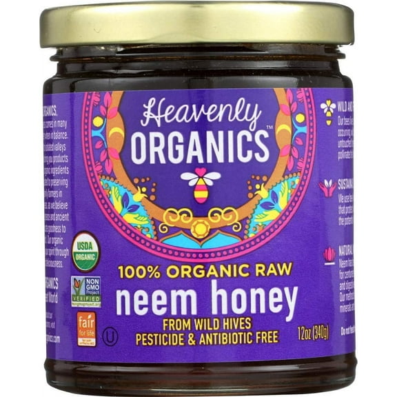Heavenly Organics Raw Neem Honey - 12 oz Pack of 2