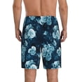 thumbnail image 3 of Kdxio Ink Rose Print Mens Sleep Shorts Bottoms Soft Comfy Pajama Wear Pants with Drawstring Pockets, 3 of 7