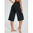 thumbnail image 3 of BALEAF Women's Wide Leg Yoga Capris Pants with Pockets Crossover Waist Loose Plus Size Cropped Pants Casual Summer Black XS, 3 of 7