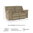 thumbnail image 3 of Ashley Furniture Alphons Fabric Reclining Loveseat in Light Brown, 3 of 13