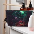 thumbnail image 5 of Toiletry Bag, Red and Green Carnation Leather Waterproof Travel Makeup Cosmetic Bag Organizer, Large Capacity Toiletry Bag for Travel Size Toiletries, Skin Care Bag for Women, 5 of 8