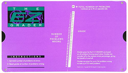 Purple E-Z Grader Teachers Aid Scoring Chart 1, Fоur Расk Grading Calculator - 8-1/2 x 4-3/4 