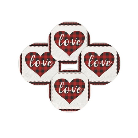 Valentine s Day Round Placemats Set of 4 Hearts Pattern Design Place Mats Woven Placemat Love Red And Black Buffalo Check Plaid Circle Braided Table Mat for Kitchen Dining Table Party 15 Inch Valentine s Day Round Placemats Set of 4 Hearts Pattern Design Place Mats Woven Placemat Love Red And Black Buffalo Check Plaid Circle Braided Table Mat for Kitchen Dining Table Party 15 Inch