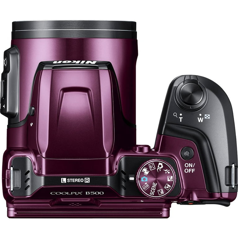 Nikon COOLPIX B500 Digital Camera (Plum) with Starter Accessory